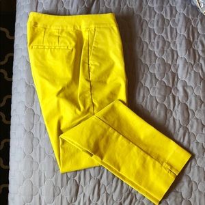 Boden Yellow Flat Front Cotton Trousers US Sz 8R